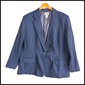 Pendleton‎ Wool Blazer Jacket Career Office Classic Navy Blue Plus Size 20W Plus